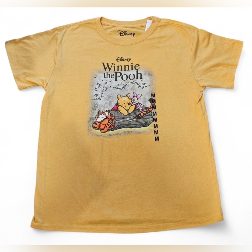 Disney Winnie the Pooh Yellow Juniors Medium Shirt. New With Tags